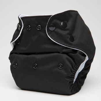 'Jet' Black Modern Cloth Nappy By Pēpi Collection, 2 of 12
