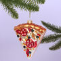 G Decor Glass Slice Of Pizza Christmas Tree Ornament, thumbnail 1 of 4