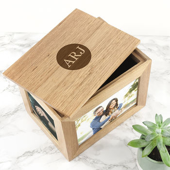 Personalised Photo Cube Keepsake Box With Initials, 4 of 7