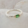 Handmade Silver Textured Ring With A Choice Of Gemstone, thumbnail 7 of 11