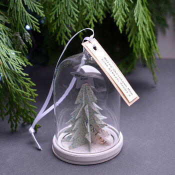 Personalised Paper Christmas Tree Glass Dome Decoration, 5 of 12