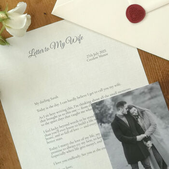 A Letter To My Wife On Our Wedding Day Personalised Keepsake, 7 of 12