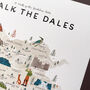 Walk The Dales Illustrated Map Checklist Print, thumbnail 3 of 7