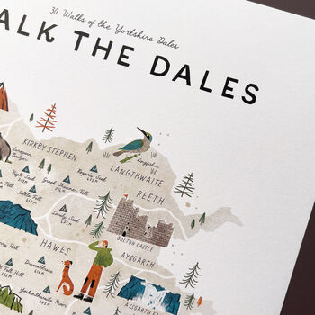 Walk The Dales Illustrated Map Checklist Print, 3 of 7