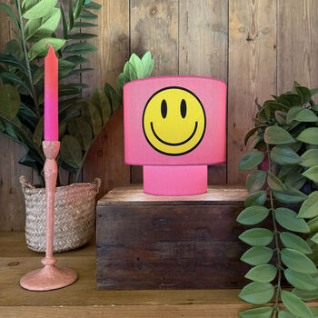 Smiley Face Pink Rechargeable Glow Lamp, 3 of 6