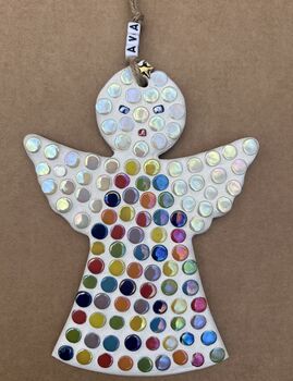 Child's Personalised Christmas Angel Mosaic Craft Kit, 2 of 3