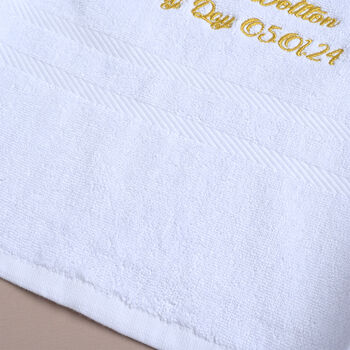 White Christening Personalised Towel, 4 of 7