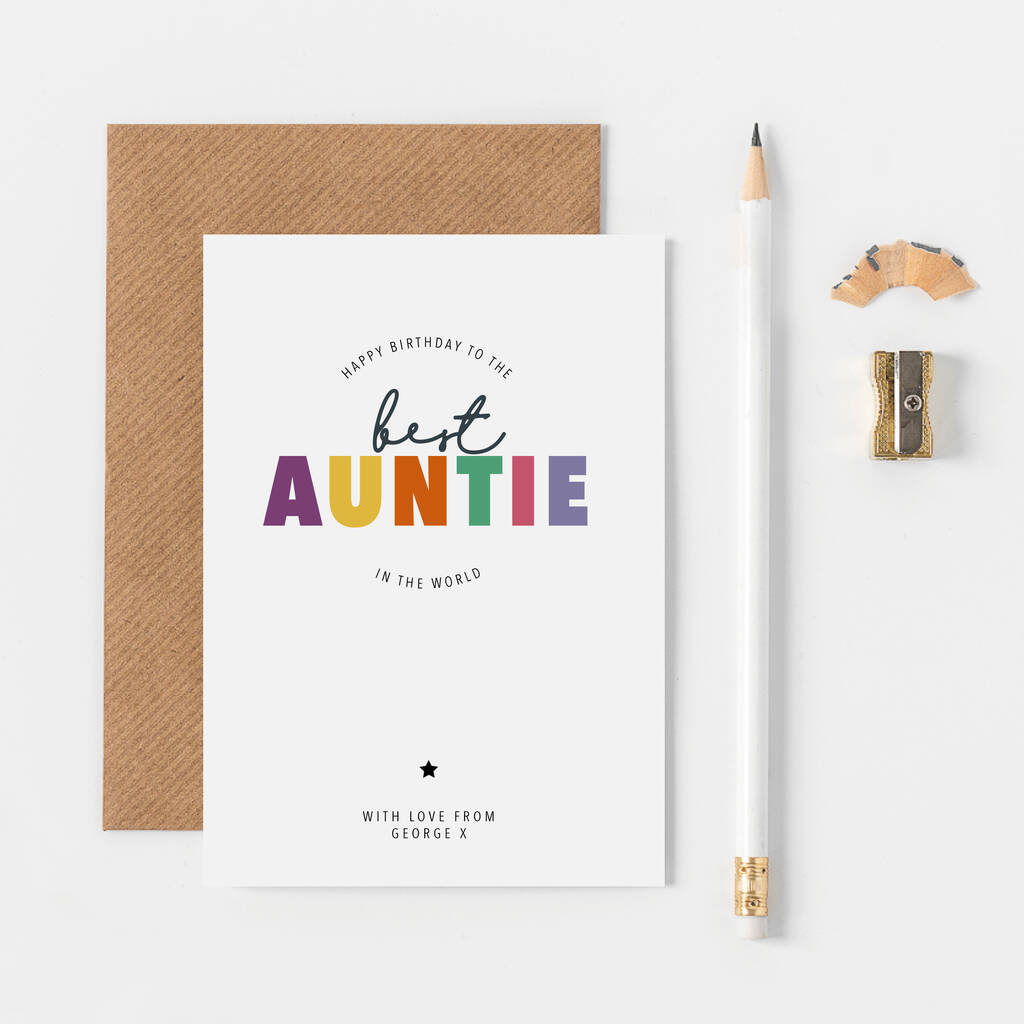 Personalised Best Auntie Birthday Card, 1 of 2