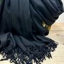 Super Soft Plain Pashmina Style Scarf In Black, thumbnail 3 of 3