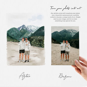 Best Friend Gift – Custom Portrait Painting From Photo, 2 of 12