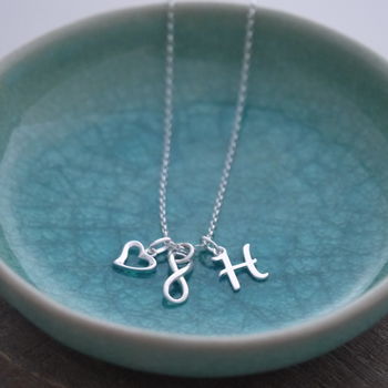 Love For Infinity Initial Sterling Silver Necklace, 5 of 7