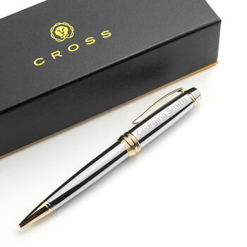 Personalised Cross Silver Gold Plated Medallist Pen, 3 of 7