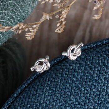 Sterling Silver Friendship Knot Earrings, 5 of 6