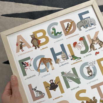 Alphabet Of Emotions Illustrated Animal Nursery Print, 2 of 9