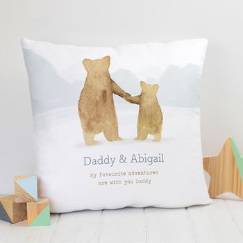 Personalised Father And Child Bear Cushion Gift For Dad, 6 of 10