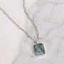 The Rectangle Emerald Necklace, Silver, thumbnail 7 of 11