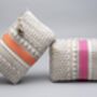 Sankari Stripe Pattern Cotton Washbag In Grey / Pink, thumbnail 7 of 12