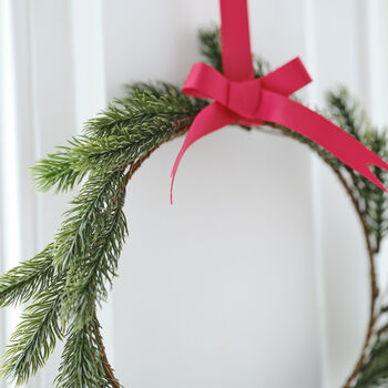 Christmas Wreath Decorations With Red Ribbon, 2 of 3