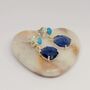 Turquoise Sapphire Silver Earrings, thumbnail 2 of 6