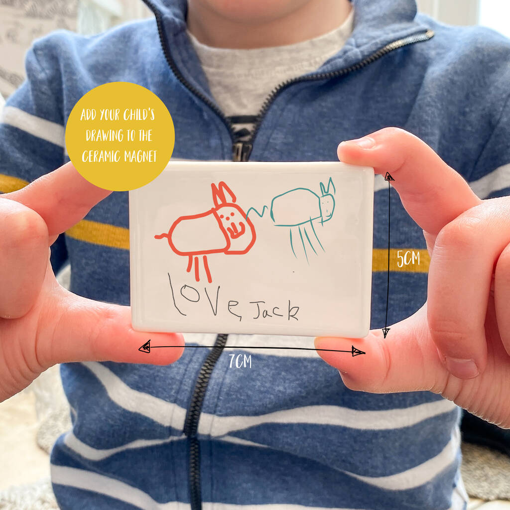 Personalised Child's Drawing Ceramic Magnet