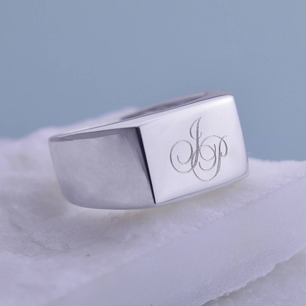 Sterling Silver Monogrammed Ring By Lily Charmed