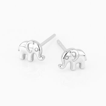 Sterling Silver Lucky Elephant Stud Earrings – 8mm, 3 of 8