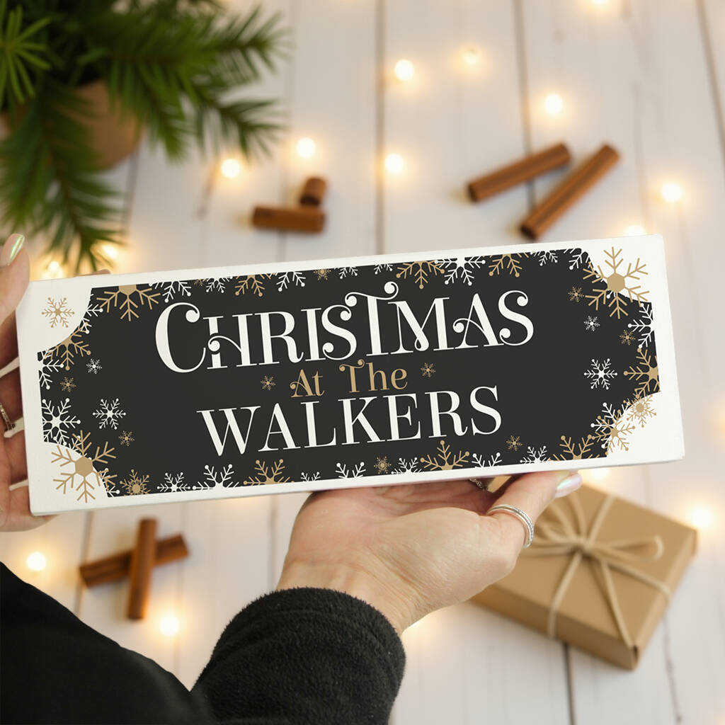 Personalised Family Christmas Wooden Mantel Decoration, 1 of 5