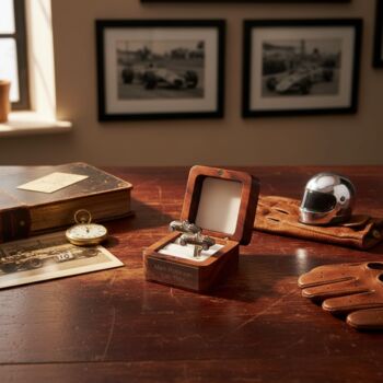 Personalised Retro F1 Motor Racing Cufflinks, 8 of 12