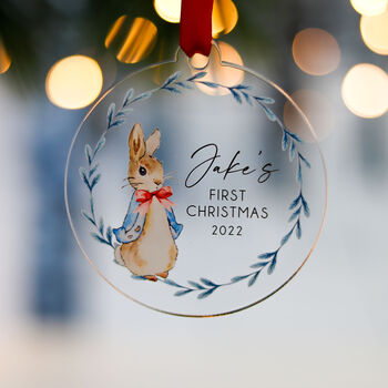 Personalised Baby Boy's First Christmas Tree Decoration, 5 of 5