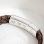 Mens Custom Leather Hidden Fingerprint Bracelet, thumbnail 1 of 11