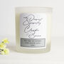 Personalised With Deepest Sympathy Soy Wax Candle, thumbnail 1 of 10