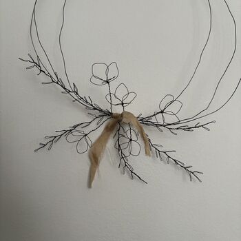 Handmade Wire Hanging Botanical Wreath, 4 of 11