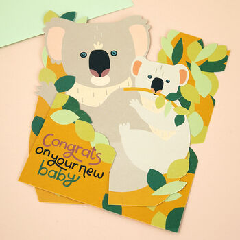 3D Fold Out Koala And Joey New Baby Card, 3 of 3