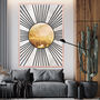 Gold Black Boho Sun Mixed Media Wall Art Print, thumbnail 1 of 6