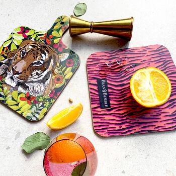 Animal Print Tiger Mini Cheese And Cocktail Board, 7 of 9