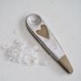 Handmade Mini Valentines Oatmeal Pottery Heart Spoon, thumbnail 1 of 5