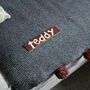 Personalised Leather And Knitted Dog Cat Blanket, thumbnail 8 of 11