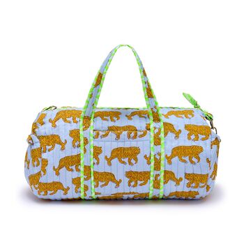 Quilted Weekend Bag | Blue Tiger, 2 of 3