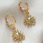 18 K Gold Plated Sun Hoop Earrings, thumbnail 2 of 2