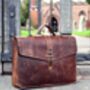 Handcrafted Men's Leather Laptop Bag Personalised Gift, thumbnail 4 of 12