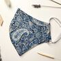 Women's Blue Paisley Face Covering, thumbnail 1 of 5