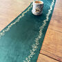 Gold And Green Velvet Christmas Table Runner 3m, thumbnail 1 of 3