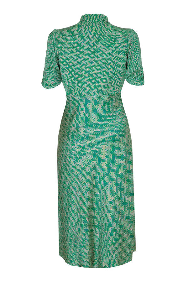 1940s Style Party Dress In Porcelein Crepe By Nancy Mac ...