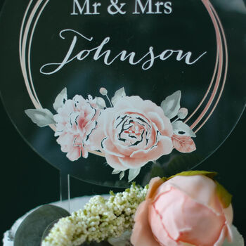 Personalised Wedding Cake Topper Clear Acrylic, 4 of 6