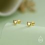 Sterling Silver 5mm Heart 16 G Flat Back Stud Earrings, thumbnail 4 of 11