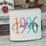 Personalised Birth Year 30th Birthday Hip Flask, thumbnail 1 of 3