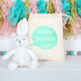 Organic Bunny Rabbit And Personalised Bag, thumbnail 1 of 4