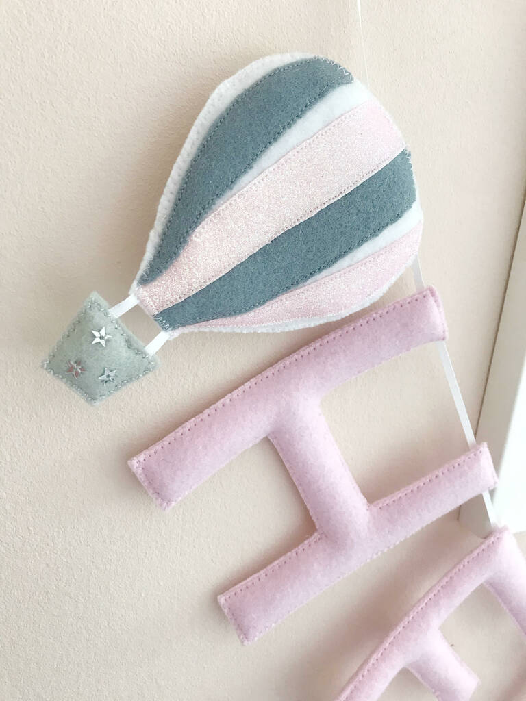 Personalised Felt Hot Air Balloon Garland By The Secret Craft House
