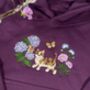 Kids Cottagecore Cat In Flowers Embroidered Hoodie, thumbnail 1 of 6
