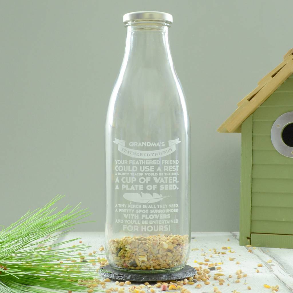 Personalised Engraved Bird Seed Storage Bottle